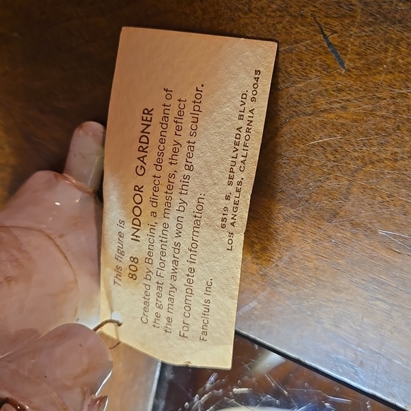 Vintage 1970s Dino Bencini 808 Indoor Gardner Signed/Tagged Figurine- Approx. 5" - Picture 4 of 11